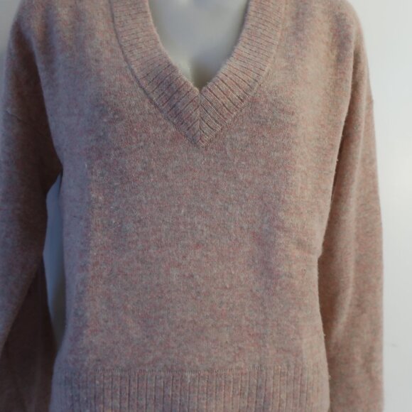 Womens 27 Miles Pink, Multi-Color 100% Cashmere V-Neck Sweater S - Picture 4 of 11